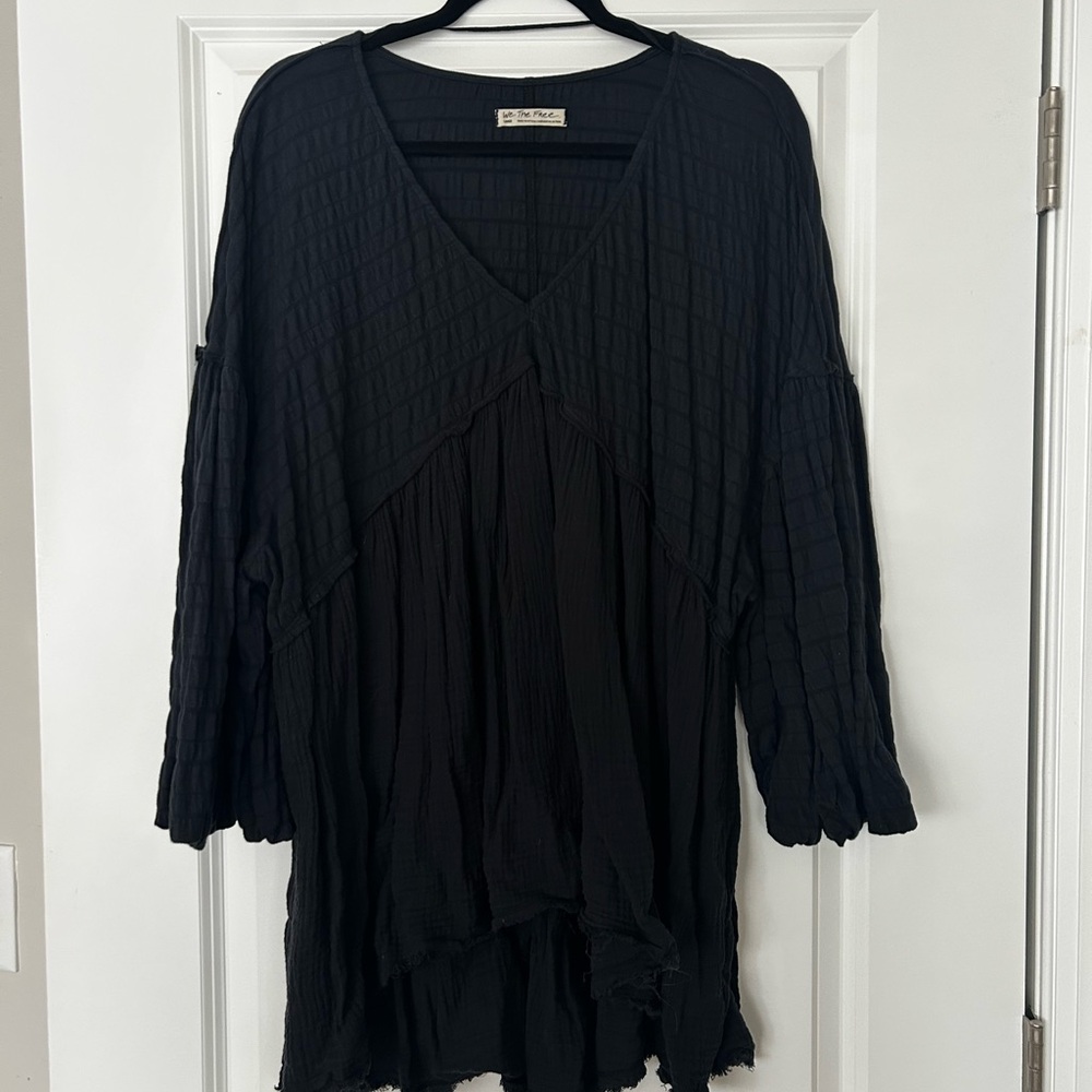 We The Free Navy Bell Sleeve Tunic